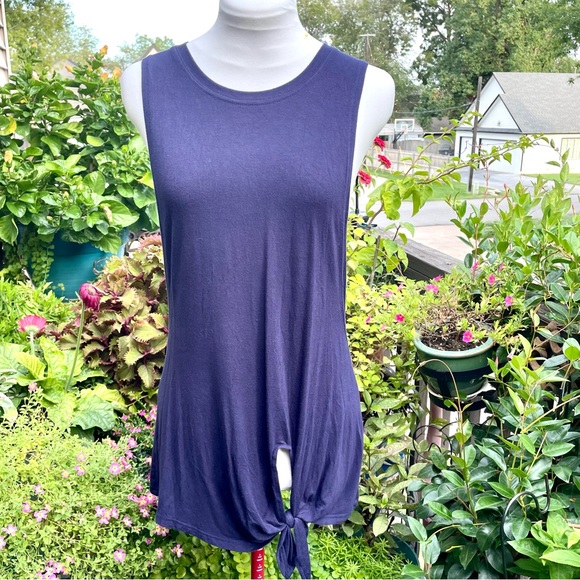 Soft Yoga Workout Top Navy Blue Size Medium - Picture 3 of 8